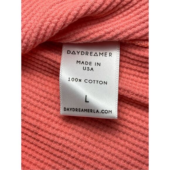 New! Daydreamer Womens Records Amplified Graphic Thermal Crop Top Pink Large NWT - Picture 14 of 14